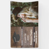 Rustikale Holzmuster-Klasse 2023 Foto-Abschluss Banner (Vertikal)