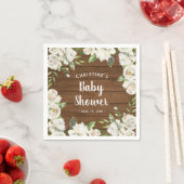 Rustikale holzneutrale Blume Kinderdusche Sprinkle Serviette (Beispiel)