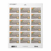 Rustikale Holzofenblume Adressaufkleber (Vorne)