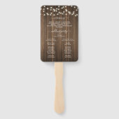 Rustikale Holzofenleuchten Hochzeitsprogramm Fächer (Rückseite)