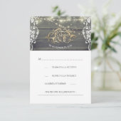 Rustikale Holzofenreihenleuchten mit RSVP-Karte RSVP Karte (Stehend Vorderseite)