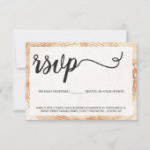 Rustikale Holzofenring Hochzeitssitze vorbehalten RSVP Karte (Vorderseite)