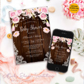 Rustikale Holzofenspange Lights Blumendusche Einladung