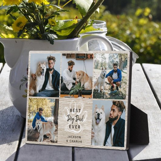 Rustikale Holzoptik - Bester Hundedaddy Aller Zeit Fotoplatte