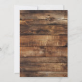 Rustikale Holzpaare Foto Country Wedding Einladung (Rückseite)