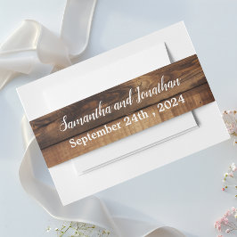 Rustikale Holzpaare Foto Country Wedding Einladungsbanderole