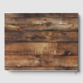 Rustikale Holzpaare Foto Country Wedding Gästebuch (Rückseite)