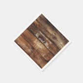 Rustikale Holzpaare Foto Hochzeitsessen Serviette (Ecke)