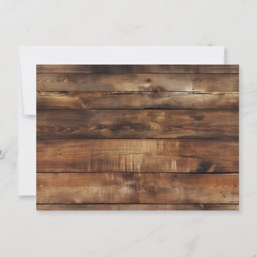 Rustikale Holzpaare Foto Probe Einladung (Rückseite)