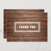Rustikale Holzpaneele einfach modern Dankeskarte (Vorne/Hinten)