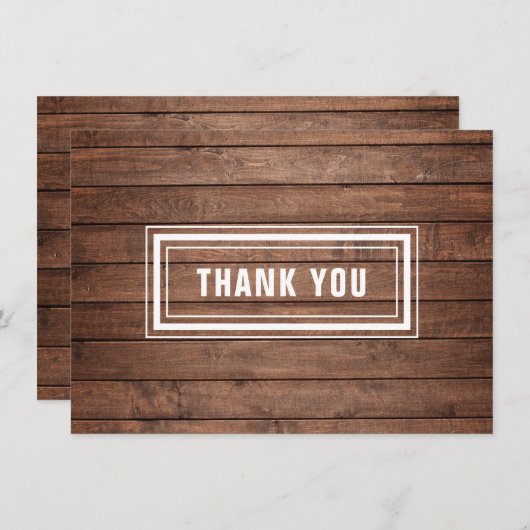 Rustikale Holzpaneele einfach modern Dankeskarte (Vorne/Hinten)