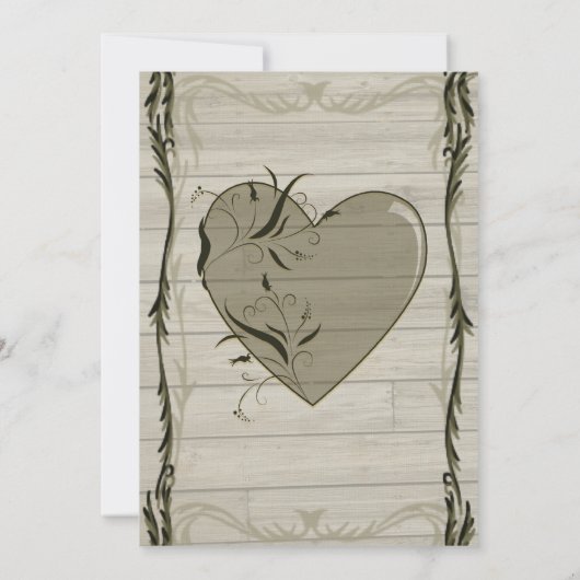 Rustikale Holzpfade und Reben Einladung zum Hochze (Rückseite)