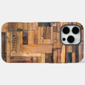 Rustikale Holzplanen Personalisierter Name Case-Mate iPhone Hülle (Rückseite (Horizontal))