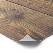 Rustikale Holzplanen Weiße Weltkarte Poster (Ecke)