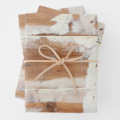 Rustikale Holzplanken, die Papierblätter umhüllen Geschenkpapier Set (Beispiel)