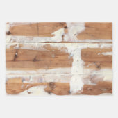 Rustikale Holzplanken, die Papierblätter umhüllen Geschenkpapier Set (Vorderseite)