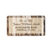 Rustikale Holzplanks Country Western Hochzeitssymb Adressaufkleber (Vorne)