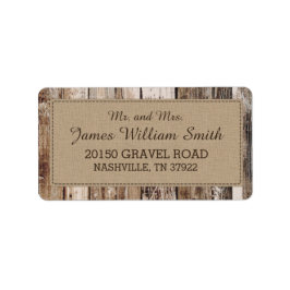 Rustikale Holzplanks Country Western Hochzeitssymb Adressaufkleber