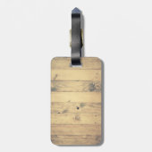 Rustikale Holzplanks Schwarze Laurels & Anfangsbuc Gepäckanhänger (Rückseite vertikal)