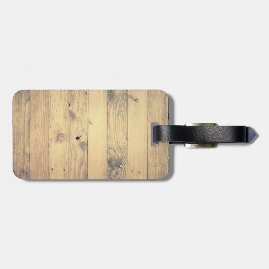 Rustikale Holzplanks Schwarze Laurels & Anfangsbuc Gepäckanhänger (Rückseite horizontal)