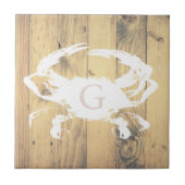 Rustikale Holzplanks, Weißkraut | Monogramm Fliese (Vorderseite)