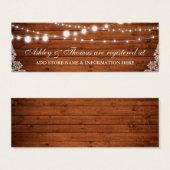 Rustikale Holzplatte Einsteckkarte (Vorne & Hinten)