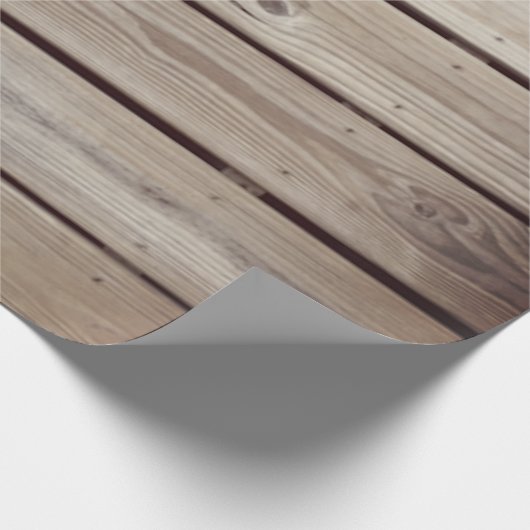 Rustikale Holzplatten Geschenkpapier (Ecke)
