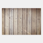 Rustikale Holzplatten Geschenkpapier Set (Vorderseite 3)