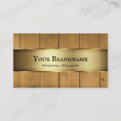 Rustikale Holzplatten Holzkörner mit goldener Gren Visitenkarte (Vorderseite)