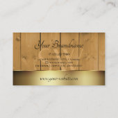 Rustikale Holzplatten Holzkörner mit Monogramm Gol Visitenkarte (Rückseite)