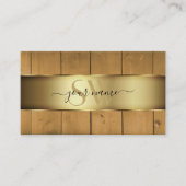 Rustikale Holzplatten Holzkörner mit Monogramm Gol Visitenkarte (Vorderseite)