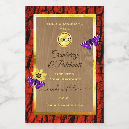 Rustikale Holzproduktkennzeichnungen Lila Schmette Lebensmitteletikett (Einzelnes Label)