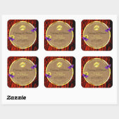 Rustikale Holzproduktkennzeichnungen Lila Schmette Quadratischer Aufkleber (Blatt)