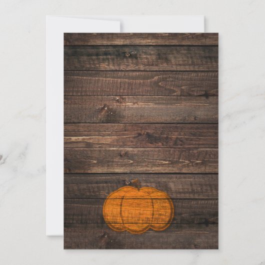 Rustikale Holzpumpen & Sterne Herbsteinladungen Einladung (Rückseite)