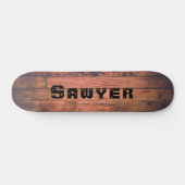 Rustikale Holzputz-Bodenplatten Personalisiert Skateboard (Horizontal)