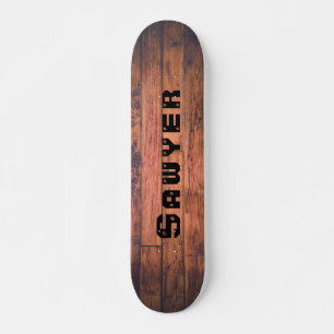Rustikale Holzputz-Bodenplatten Personalisiert Skateboard