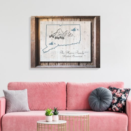 Rustikale Holzrahmen-Leinwand Leinwanddruck (Insitu (Wohnzimmer))