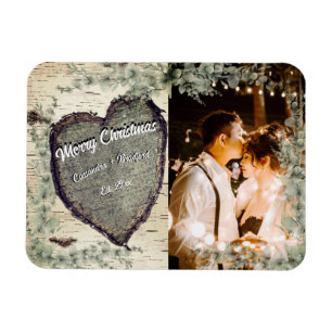 Rustikale Holzrinden-Herzen Eukalyptus Grünbraun Magnet