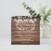 Rustikale Holzsäge Einladung (Stehend Vorderseite)