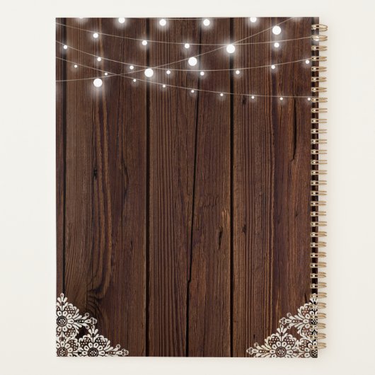 Rustikale Holzsäge leuchten Personalisiert Planer (Rückseite)