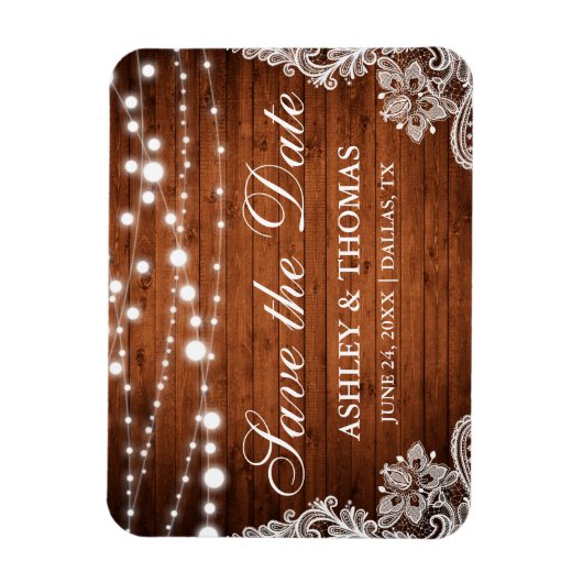 Rustikale Holzsäge leuchten Save the Date Magnet (Vertikal)