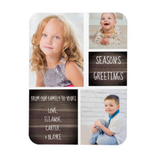 Rustikale Holzsaison Weihnachten Magnet