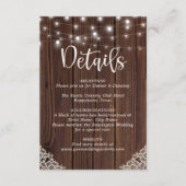 Rustikale Holzsaitenbeleuchtung Details zur Hochze Begleitkarte (Vorderseite)