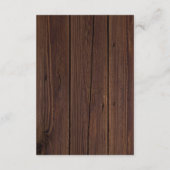 Rustikale Holzsaitenbeleuchtung Details zur Hochze Begleitkarte (Rückseite)