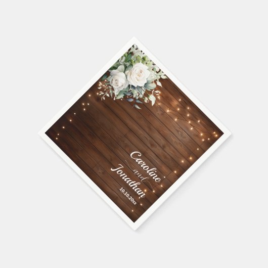 Rustikale Holzsaitenblende Serviette (Ecke)