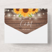 Rustikale Holzsaitenblumen All In One Einladung (Rückseite)