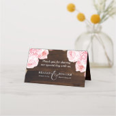 Rustikale Holzsaitenleuchten für die Hochzeit Platzkarte (Rückseite)