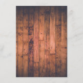 Rustikale Holzsaitenleuchten Hochzeitsempfang Begleitkarte (Rückseite)