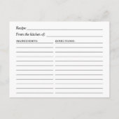 Rustikale Holzsaitenleuchten Spitzenrezeptkarte Postkarte (Rückseite)