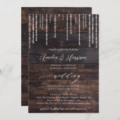 Rustikale Holzsaitenleuchten zum Hochzeitsempfang Einladung (Vorne/Hinten)